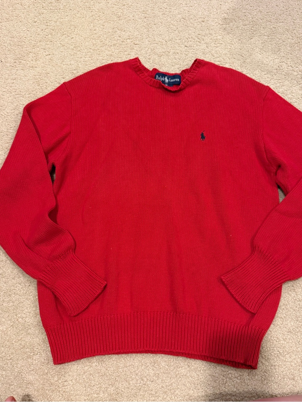 Ralph Lauren Men’s Bright Red Crewneck Sweater